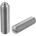 Kipp Spring Plunger Spring Force, Long Vers D=M16 L=45, Stainless Steel, Comp:Ball Stainless Steel, Pu=5 K0310.416